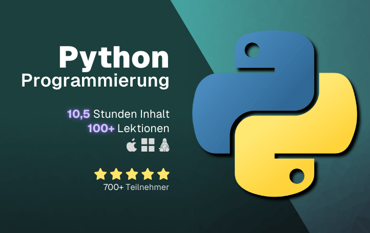 Python Grundlagen Kurs Programmieren lernen für Anfänger Banner